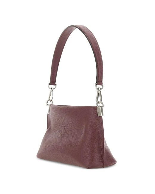 Gianni Chiarini Purple Fanny Pebbled Leather Shoulder Bag