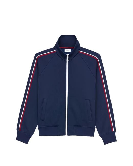 Saint Laurent Blue Side-Stripe Zip Sweatshirt for men