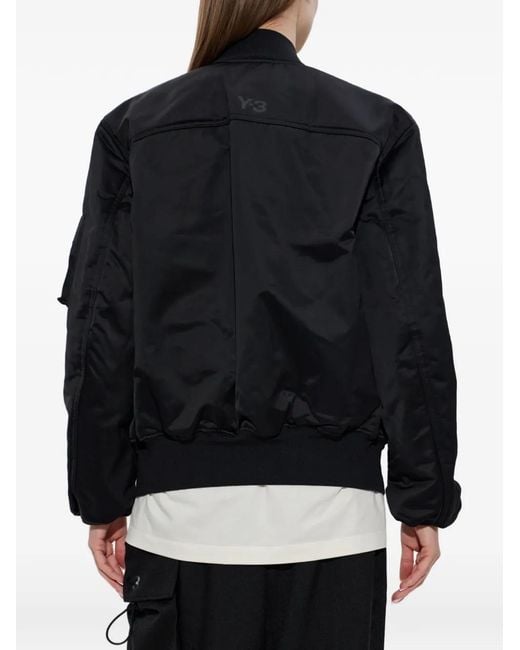 Y-3 Black Logo-Print Bomber Jacket