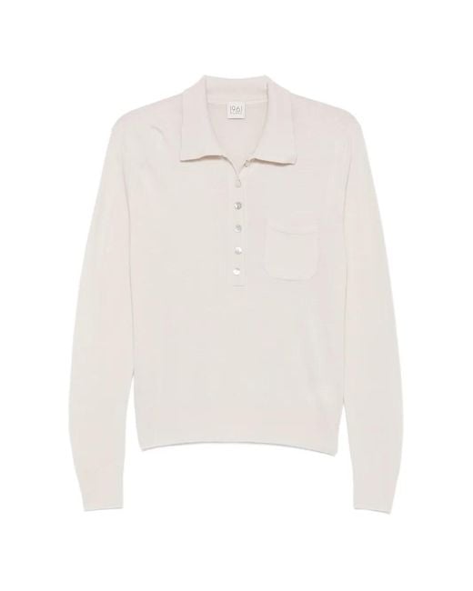 19.61 MILANO White Miura Button-Up Chest-Pocket Polo Top