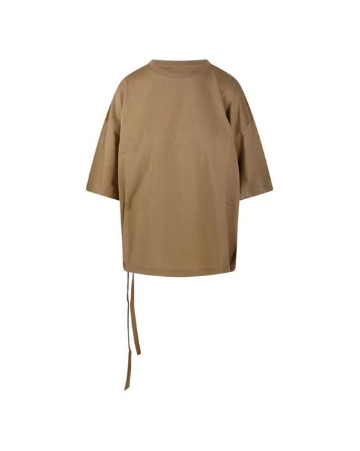 Camiseta Con Cordones Nude de color Natural