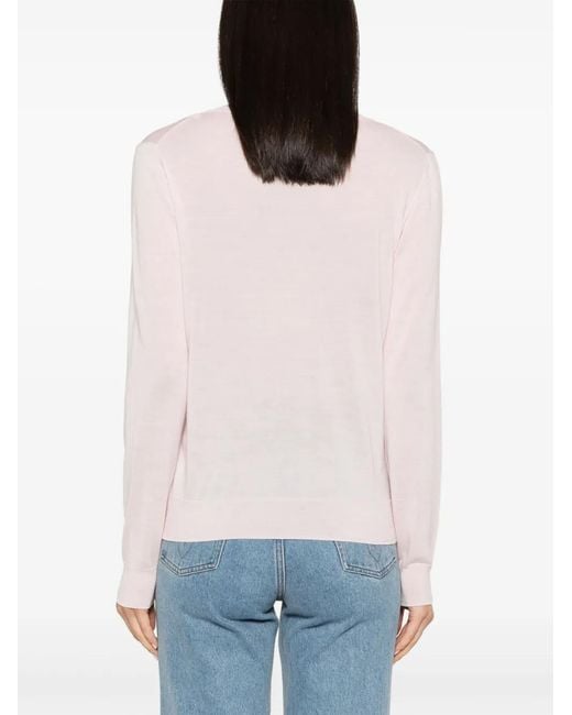 P.A.R.O.S.H. Pink Fine-Knit V-Neck Top