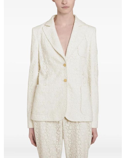 Blazer de macramé con motivo de margaritas Giambattista Valli de color White