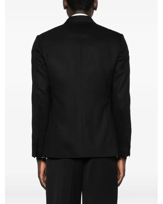 Lardini Black Shawl-Collar Single-Breasted Jacket for men