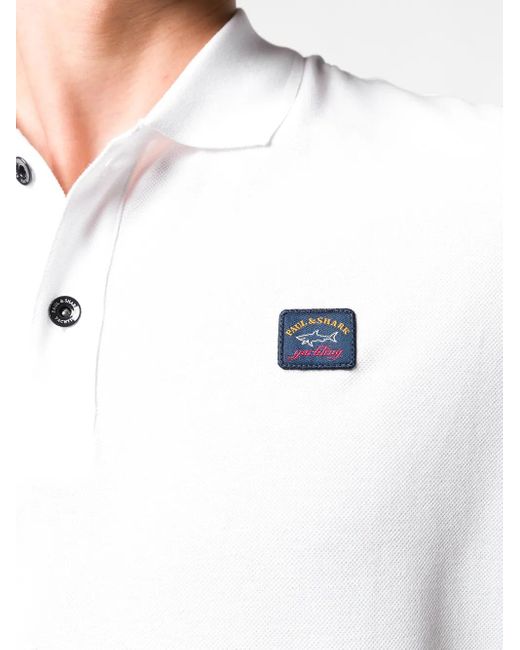 Paul & Shark Poloshirt mit Logo-Patch in White für Herren