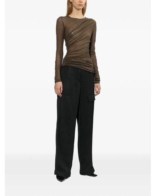 Helmut Lang Black Draped Top
