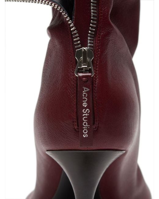 Acne Purple 75Mm Zip Leather Boots