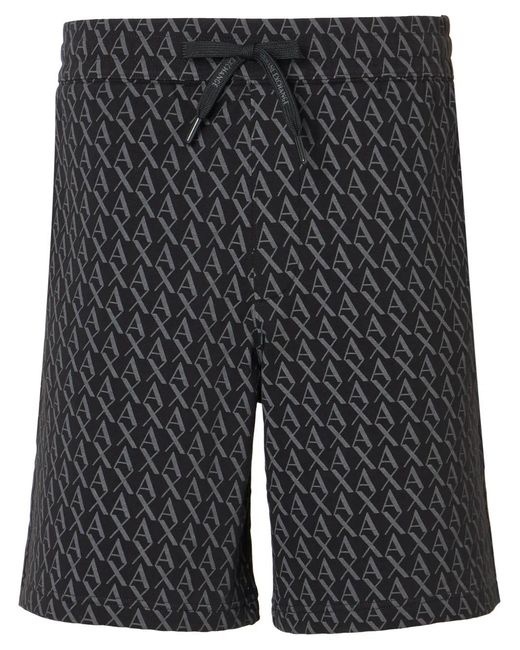 ARMANI EXCHANGE Gray Monogram Track Shorts for men