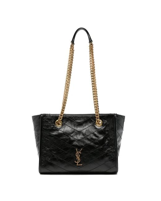 Saint Laurent Black Cassandre Quilted Shoulder Bag