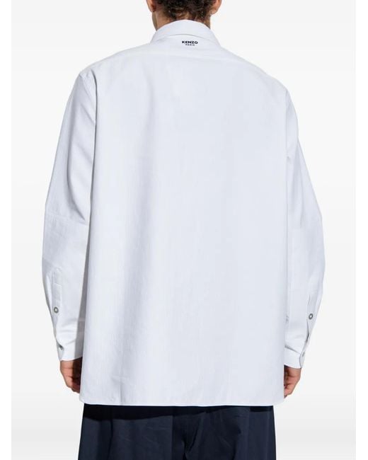 KENZO White Cotton Shirt for men
