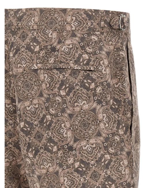 Brunello Cucinelli Brown Paisley-Print Swim Shorts for men