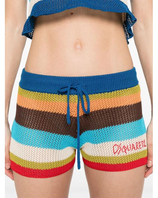DSquared² Blue Knitted Shorts