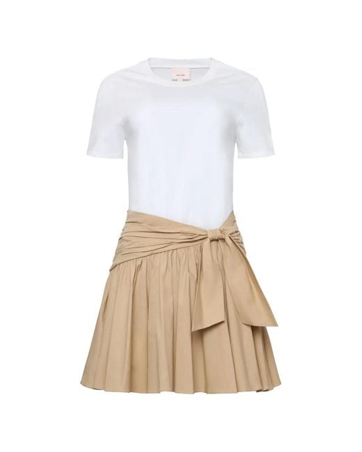 Cinq À Sept White Leslie Tie-Waist Pleated Dress