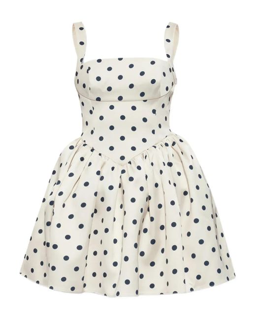 Self-Portrait White Satin Mini Dress