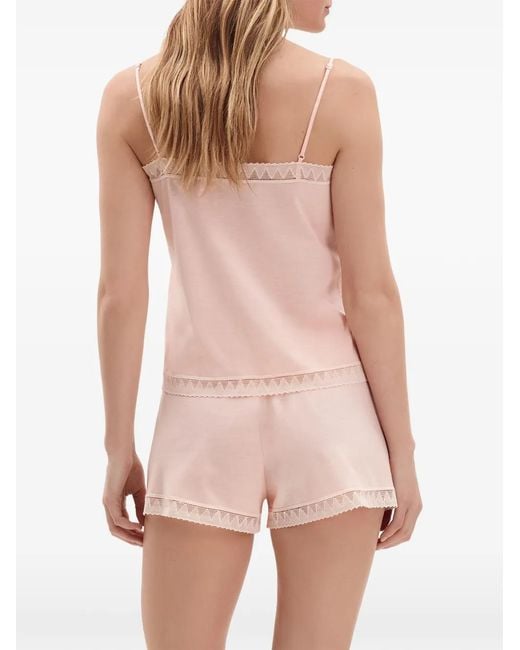 Eres Pink Lightness Lace-Trim Shorts