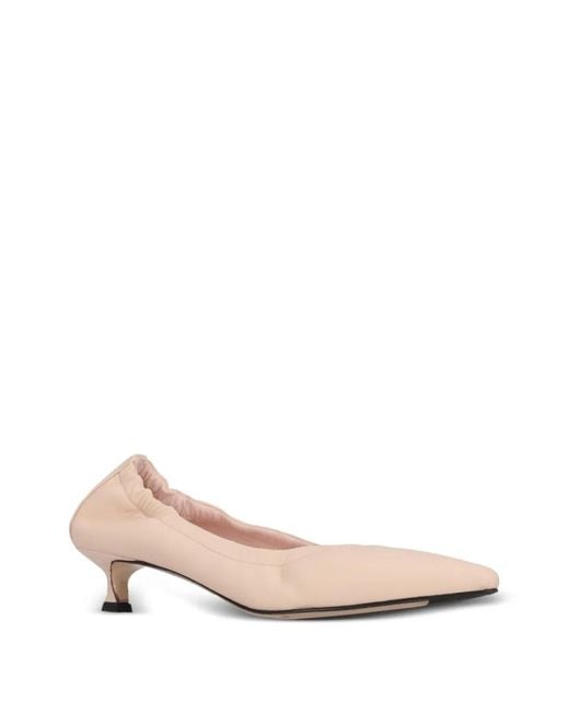LA ROSE Pink Pointed-Toe Elasticated Pumps