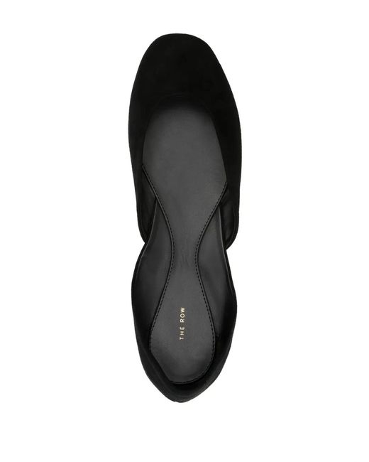 The Row Black Suede Ballerinas