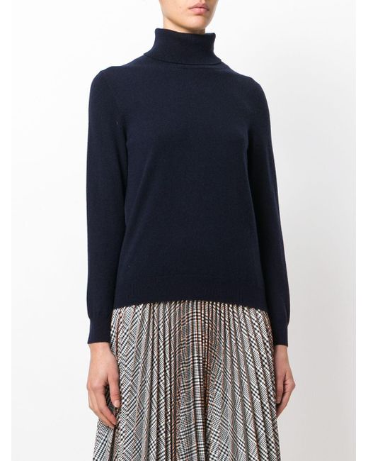 N.Peal Cashmere Cashmere Polo Neck Sweater in Blue - Lyst