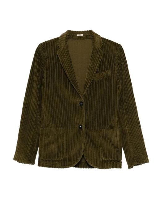 Blazer En Velours Côtelé À Revers Crantés Massimo Alba en coloris Green