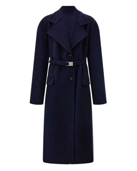 Ferragamo Blue Belted Coat