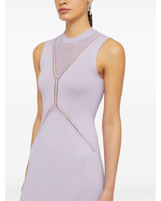 Jil Sander Purple Loop Lace-detail Knit Dress