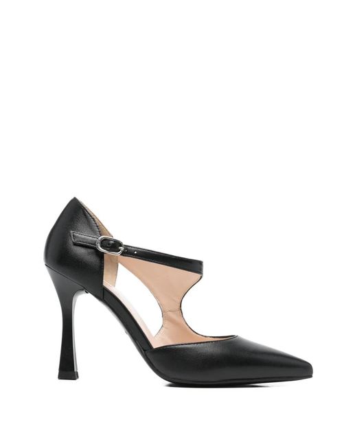 Nero Giardini White Buckle-Strap Leather Pumps