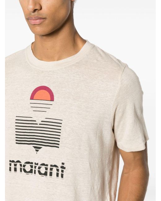 Isabel Marant T-shirt Met Logo in het Natural voor heren