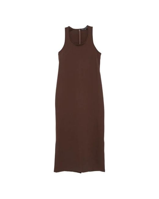 Tibi Brown Sleeveless Midi Dress
