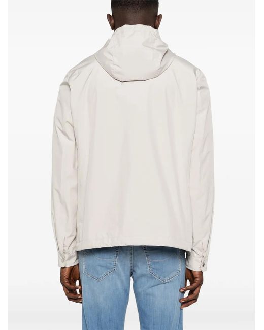 Moorer White Flap-Pocket Jacket for men