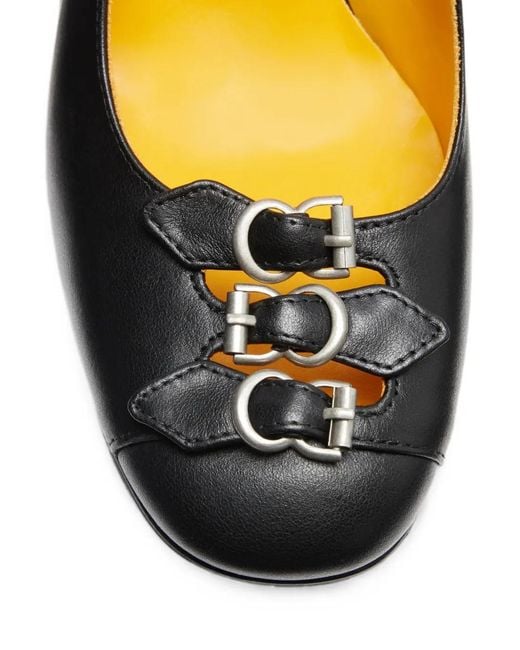 LILI CURIA Black Babette Buckle-Detail Pumps