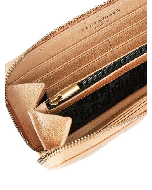 Kurt Geiger Natural Eagle-Plaque Quilted Wallet