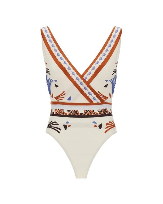 Herno White Summer-Print Swimsuit