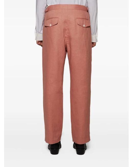 Pantalones de lino Bode de hombre de color Pink
