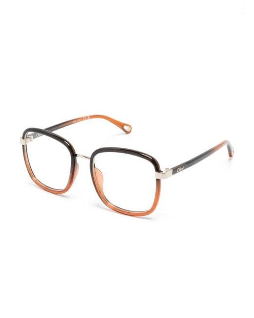 Chloé Brown Square-Frame Glasses