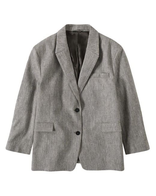 Closed Gray Oversized Linen-wool Blazer