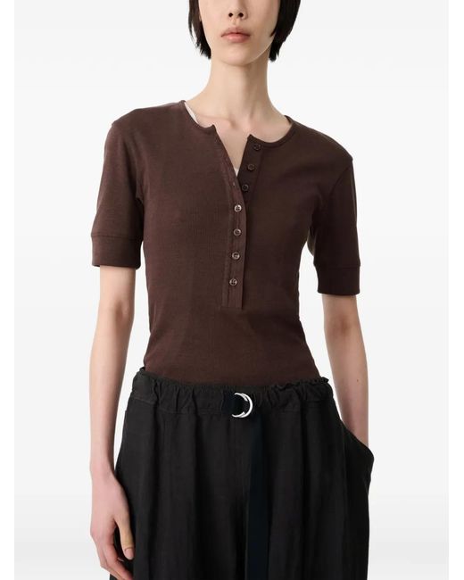 Studio Nicholson Brown Sorin Micro-Rib T-Shirt