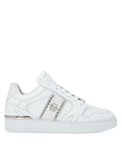 Philipp Plein White Lace-Up Sneakers