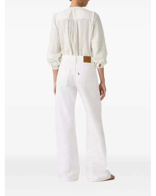 Levi's White Loose Boot Trousers