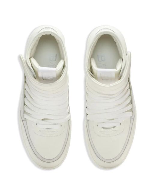 Balmain Sneakers aus Leder in White für Herren