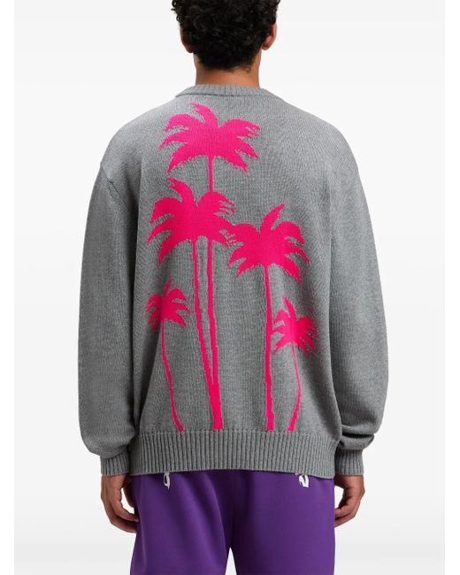 Palm Angels Trui Met Gebreide Palmboom in het Gray voor heren