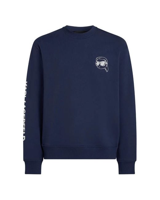 Karl Lagerfeld Blue Sweat Ample À Logo Ikon for men
