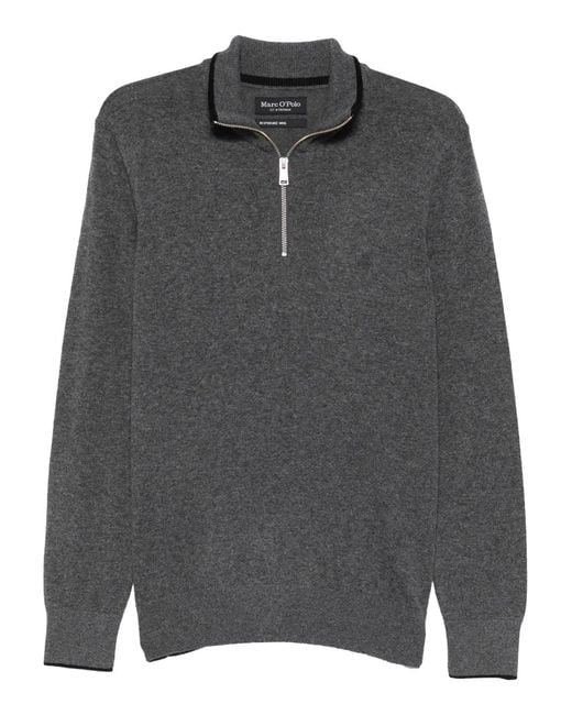 Marc O' Polo Gray Zip Neck Sweater for men
