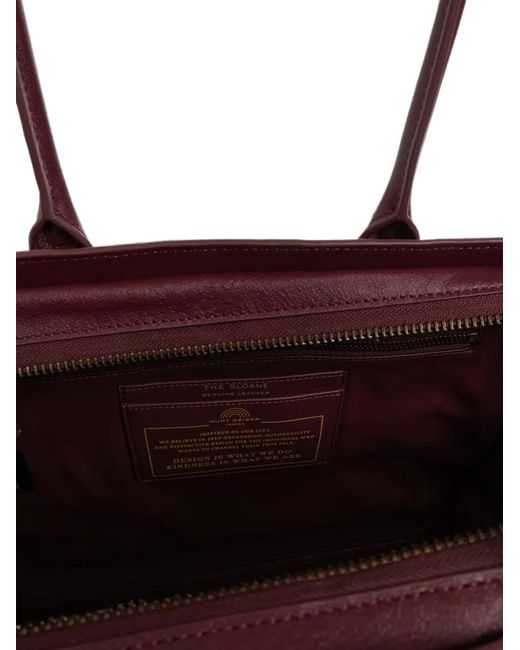Kurt Geiger Purple Sloane Shopper Leather Tote Bag