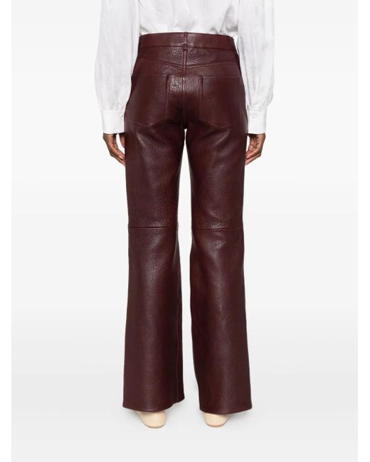 Chloé Red Leather Trousers