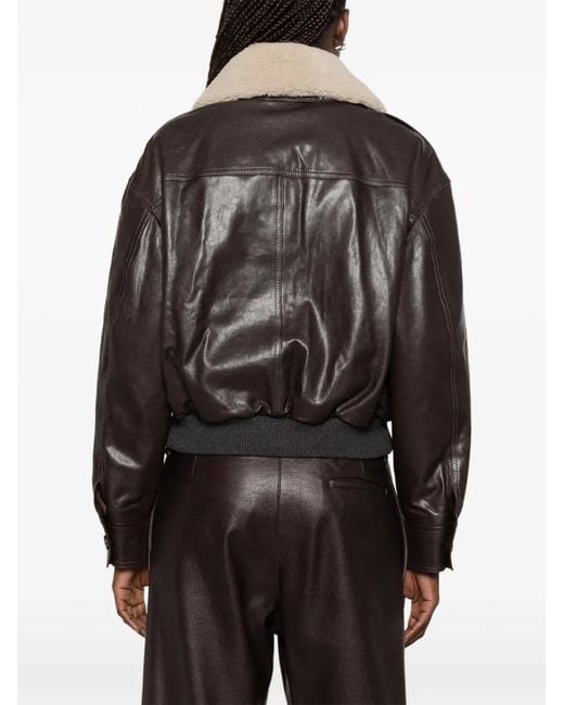Brunello Cucinelli Black Leather Jacket