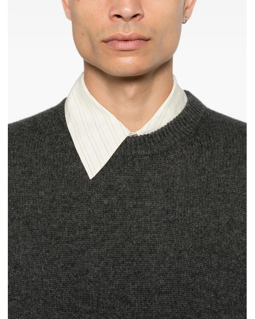 Diana Studio Black Ribbed-Trim Crew-Neck Sweater for men