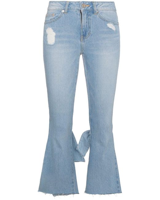SJYP Denim Cropped Kick Flare Jeans in Blue - Save 37% - Lyst