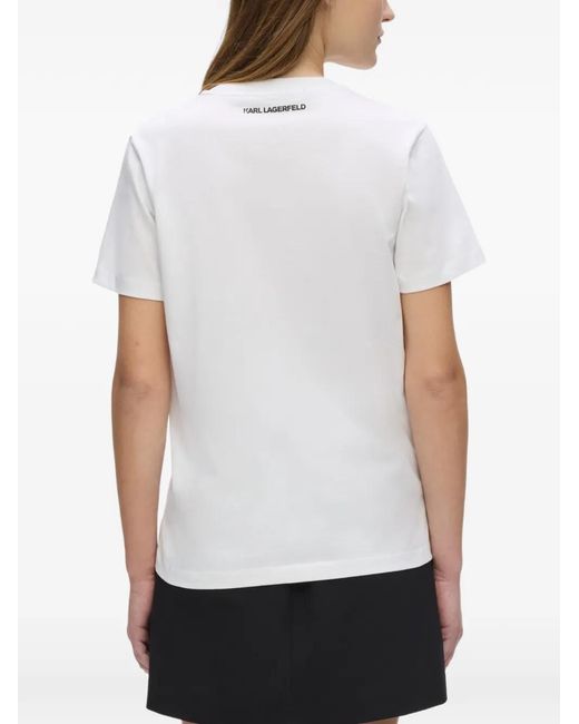 Karl Lagerfeld White Ikon Choupette T-Shirt