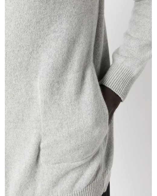 Malo Gestrickter Hoodie Mit Knopf in White für Herren