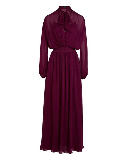 Giambattista Valli Maxi-Jurk Met Gestrikte Hals in het Purple